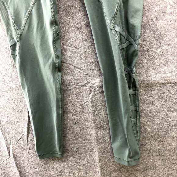 Victoria's Secret Active Leggings Womens XS High Rise Mesh Sides Sage Green - Picture 4 of 12